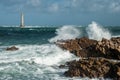 Phare du cap de la Hague, Normandy France on a stormy day in summer Royalty Free Stock Photo