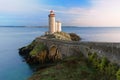 Phare du Petit Minou at sunset, Brittany, France Royalty Free Stock Photo