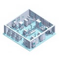 Pharma, pharmaceautical clean room for chemical production in controlled sterile conditions, AI generative