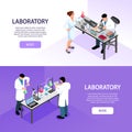 Pharmaceutic Laboratory Banners Set Royalty Free Stock Photo