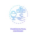 Pharmaceutical companies concept icon