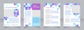 Pharmaceutical conference blank brochure layout design. Schedule, program. Vertical poster template set with empty copy space for Royalty Free Stock Photo