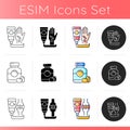 Pharmaceutical drugs icons set