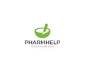 Pharmaceutical Help Logo Template. Pharmacy Vector Design