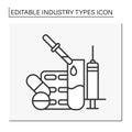 Pharmaceutical industry line icon