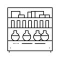 pharmaceutical manufacturing ingredients line icon vector illustration