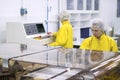 Pharmaceutical Manufacturing Technicians on the Production Line Royalty Free Stock Photo