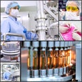 Pharmaceutical Manufacturing Technology- Collage Royalty Free Stock Photo