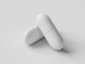 Pharmaceutical medicine pill on gray background. Health care concept. 3D render illustration