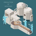 Pharmaceutical Production Isometric Colored Composition Royalty Free Stock Photo