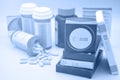 Pharmaceutical products with manufacturing date and expiry date on package