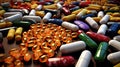 pharmaceuticals antibiotics pills medicine, colorful antibacterials pills set