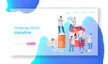 Pharmacist Character Medicine Drug Store Landing Page. Pharmacy Business Industry Professional People. Online Health Care