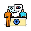 pharmacist consultation color icon vector illustration