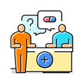 pharmacist consultation color icon vector illustration