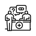 pharmacist consultation line icon vector illustration Royalty Free Stock Photo