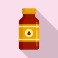 Pharmacist cough syrup icon, flat style