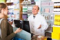 Pharmacist counseling customer