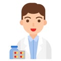 Pharmacist icon, profession and job vector illustration