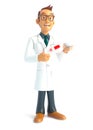 Pharmacist issues a presciption and tablets under new dispensing rules Royalty Free Stock Photo