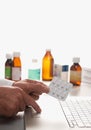 Pharmacist and laptop computer Royalty Free Stock Photo