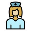 Pharmacist nurse icon color outline vector