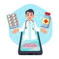 Pharmacist recommends medicines on video. Online medical support for sick people