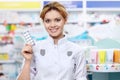 Pharmacist with tablets Royalty Free Stock Photo