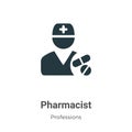 Pharmacist vector icon on white background. Flat vector pharmacist icon symbol sign from modern professions collection for mobile