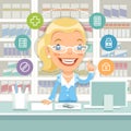 Pharmacist Woman Behind the Counter
