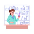 Pharmacist woman with nasal spray vector illustration