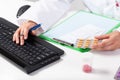 Pharmacist during work in pharmacy Royalty Free Stock Photo