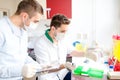 Pharmacists and scientist carrying out experiments in laboratory Royalty Free Stock Photo