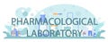 Pharmacological laboratory typographic header. Pharmacist preparing and selling Royalty Free Stock Photo