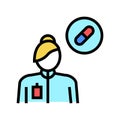 pharmacology medical specialist color icon vector illustration