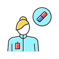 pharmacology medical specialist color icon vector illustration