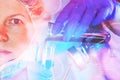 Pharmacology science researcher working in laboratory Royalty Free Stock Photo