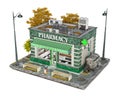Pharmacy building on a piece of ground Royalty Free Stock Photo