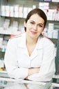 Pharmacy chemist woman in drugstore