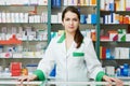 Pharmacy chemist woman in drugstore Royalty Free Stock Photo