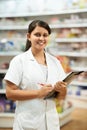 Pharmacy chemist woman in drugstore Royalty Free Stock Photo