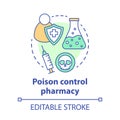 Pharmacy concept icon. Poisons control pharmacology branch idea thin line illustration. Poisonous element and antidote Royalty Free Stock Photo