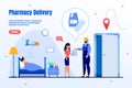 Pharmacy Delivery Company Flat Vector Webpage