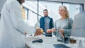 Pharmacy Drugstore Checkout Cashier Counter: Black Male Pharmacist Service Senior Female Customer Royalty Free Stock Photo