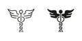 Pharmacy Emblem, Hospital Pictogram. Caduceus Medical Sign. Pharmaceutical Healthcare Symbol Collection. Caduceus Greek