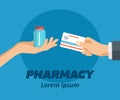 Pharmacy flat poster Royalty Free Stock Photo