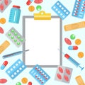 Pharmacy flat poster Royalty Free Stock Photo