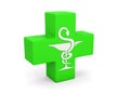 Pharmacy green cross caduceus pharmacist drugstore Royalty Free Stock Photo