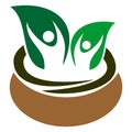 pharmacy human leaf logo template