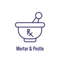Pharmacy icon with an aspec of the pharma business - outline icon